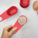 All four cups in the red Joseph Joseph Duo measuring cup set, third product image