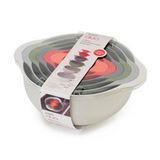Angled view of the Joseph Joseph Duo 6-Piece Food Preparation Bowl Set.