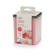 Four grating surfaces of the red and grey Joseph Joseph Duo box grater, second product image