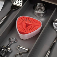 Joseph Joseph Duo citrus juicer with reversible lid in red, fourth product image