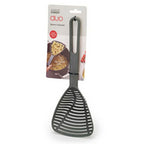 Joseph Joseph Duo Spoon Colander 32 cm in grey, shown from the front.