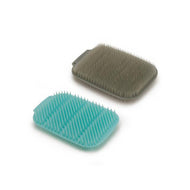 Joseph Joseph Duo washing-up scrubber 2-pack in grey and mint.