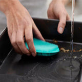 Joseph Joseph Duo scrubber 2-pack showing the soft and hard bristle sides.