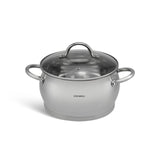 Edenberg 12-Piece Stainless Steel Cookware Set with Glass Lids (16–24cm) | Induction Ready