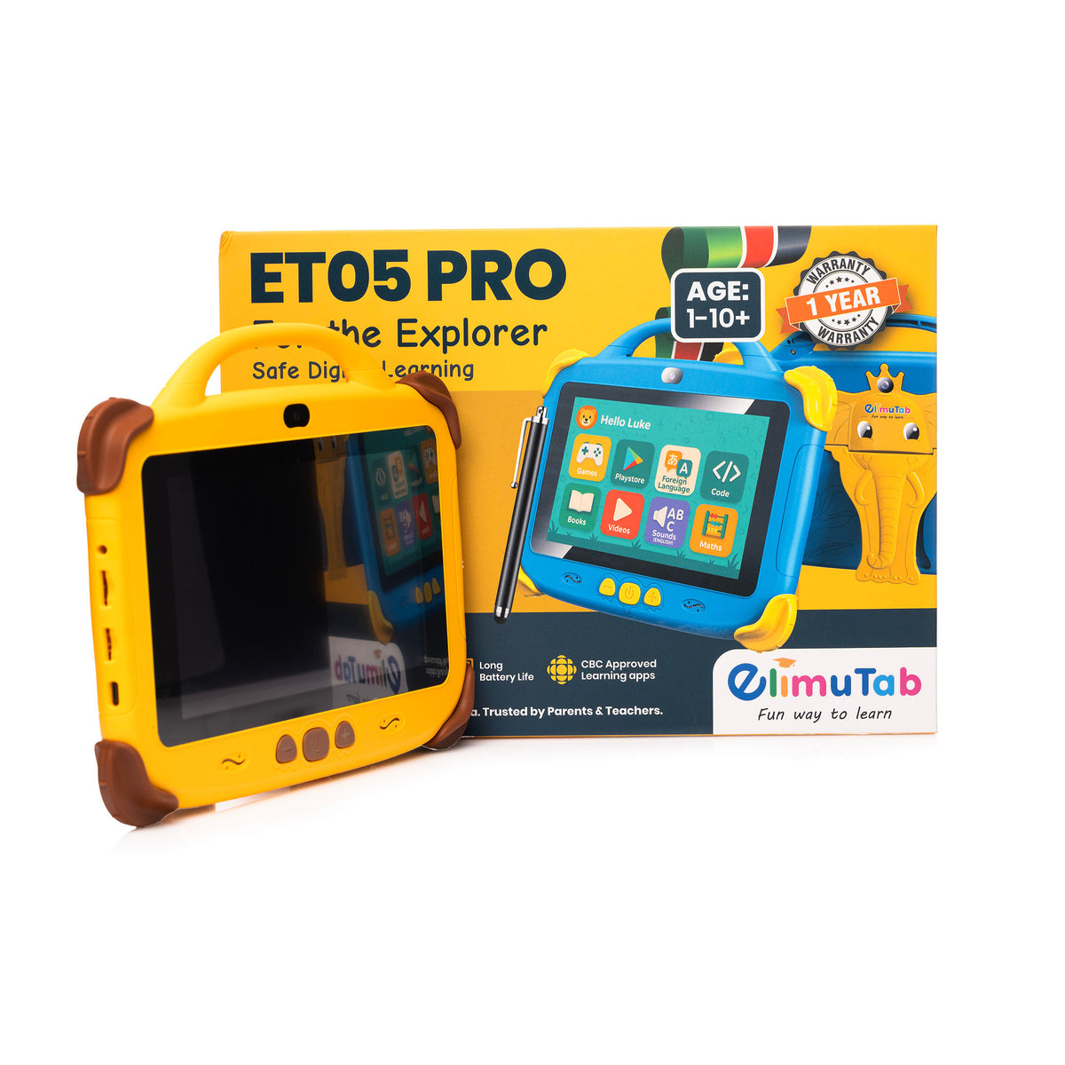 Elimutab ET05 Pro Kids Tablet 7 Inch 32GB | First Learning Tablet Ages 3 to 12 with SIM and Parental Controls