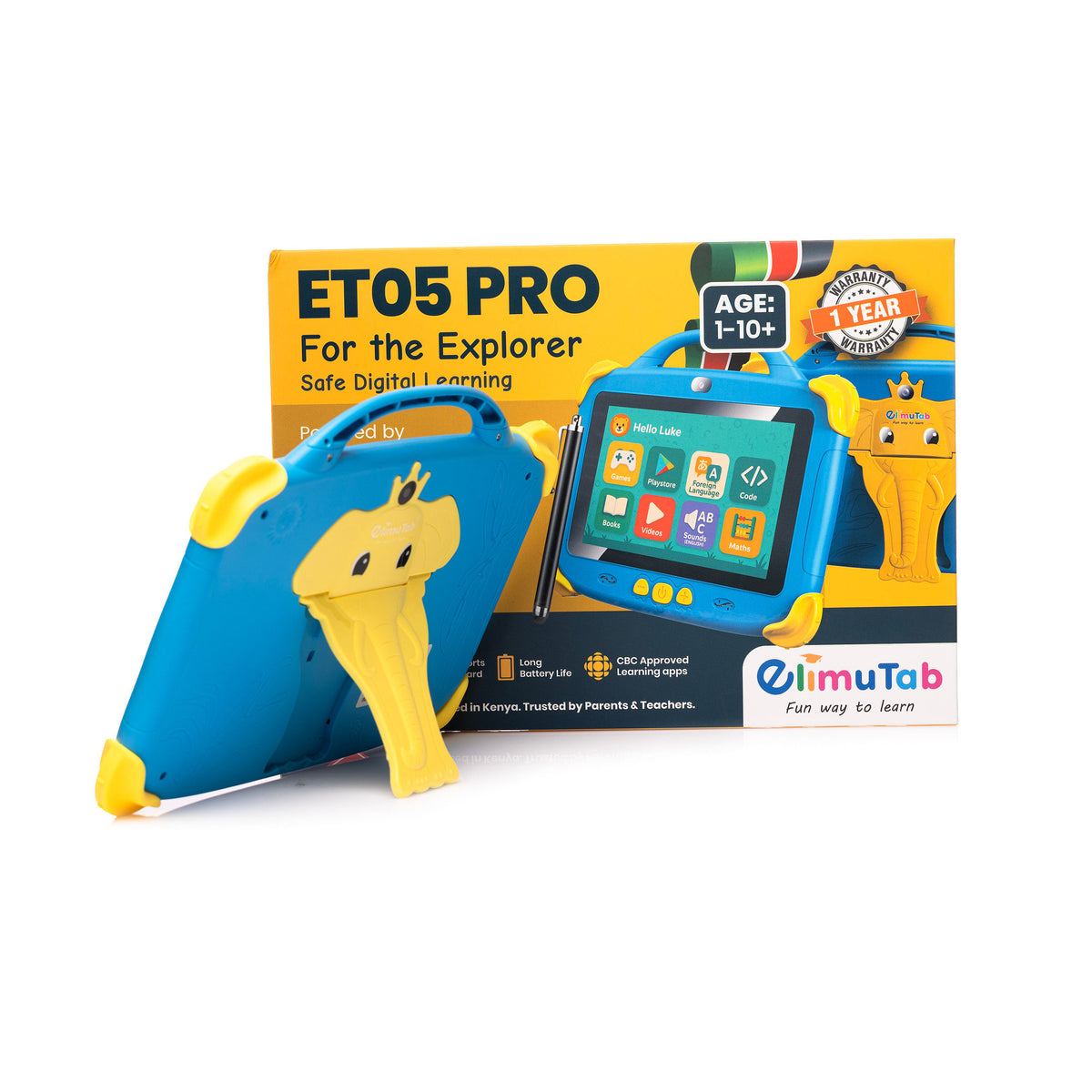 Elimutab ET05 Pro Kids Tablet 7 Inch 32GB | First Learning Tablet Ages 3 to 12 with SIM and Parental Controls