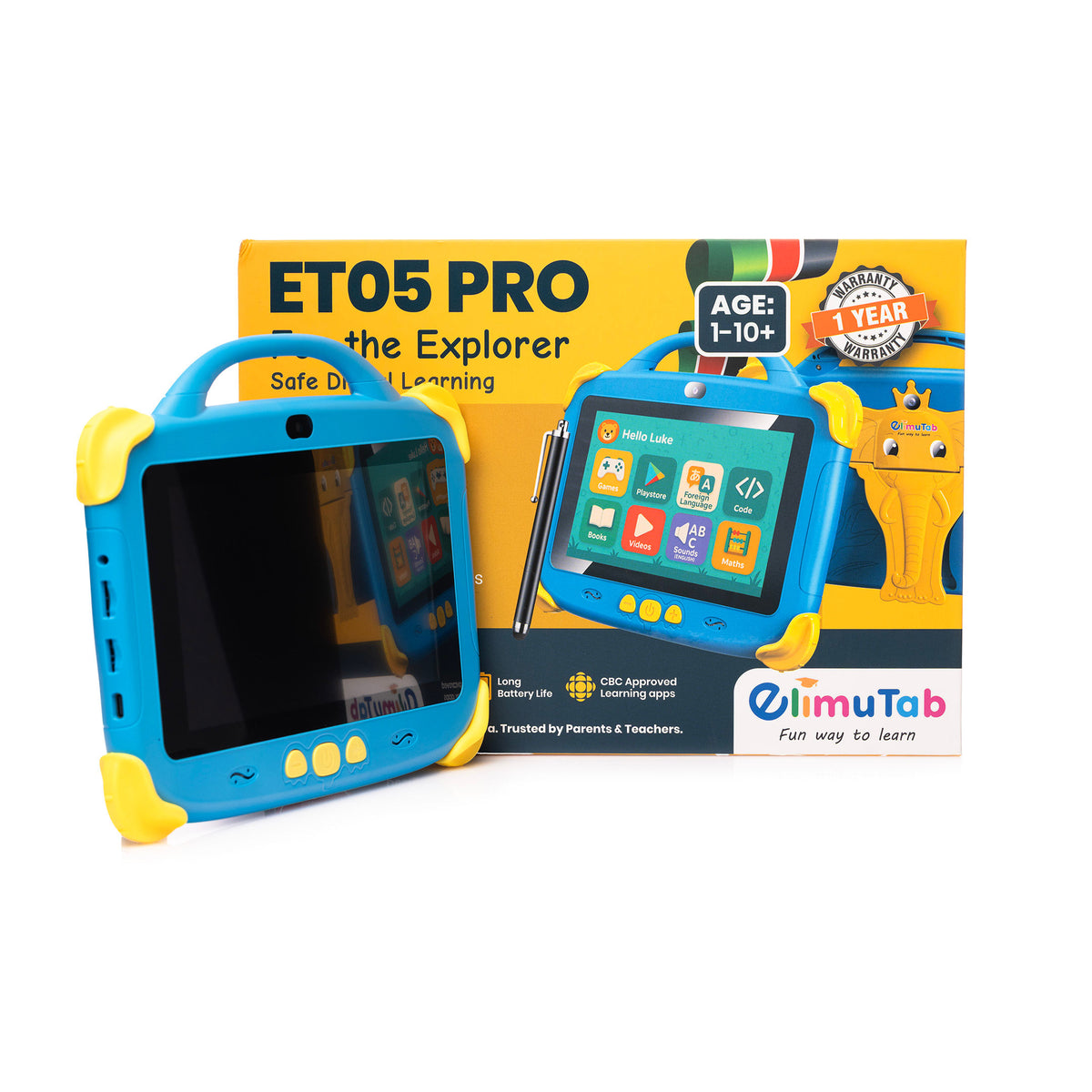 Elimutab ET05 Pro Kids Tablet 7 Inch 32GB | First Learning Tablet Ages 3 to 12 with SIM and Parental Controls