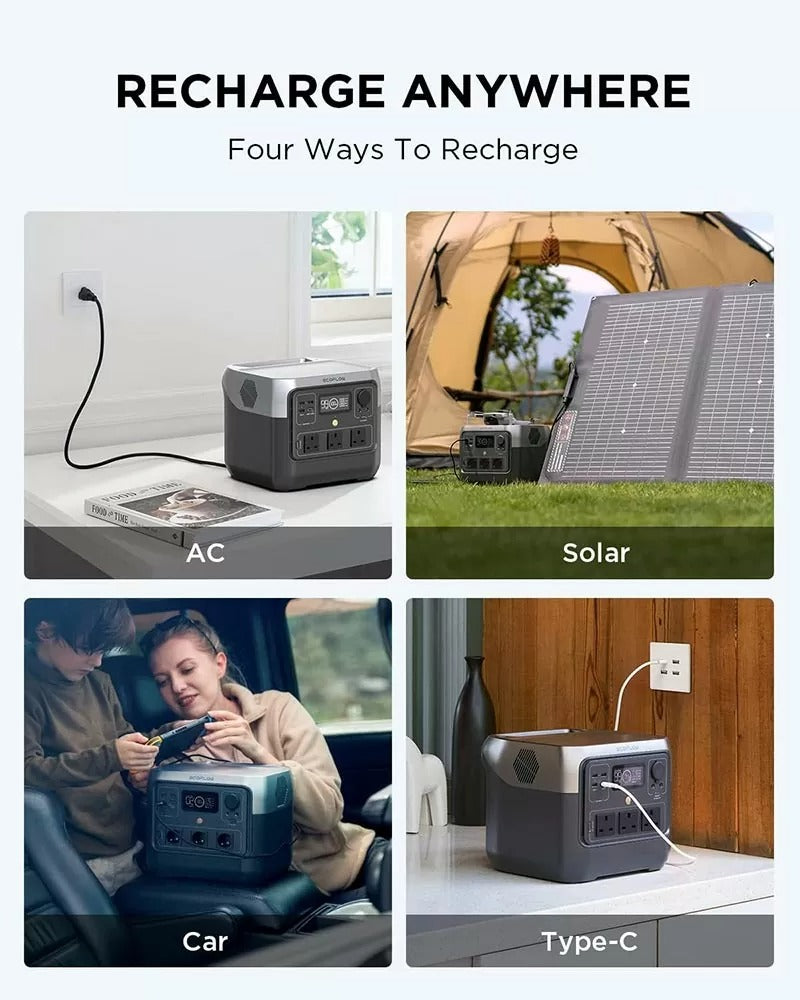 EcoFlow RIVER 2 Pro Portable Power Station – 768Wh LiFePO4 Battery, 70-Min Fast Charging, 3×800W AC Outlets