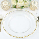 Clear Gold 13" Round Glass Charger Plates Scalloped Rim Party Events Tableware
