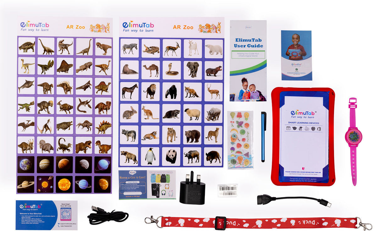 Elimutab ET04 Pro Prime Edition Kids Tablet 7 Inch | CBC Learning Tablet with 224GB Preloaded Content and Handle Case