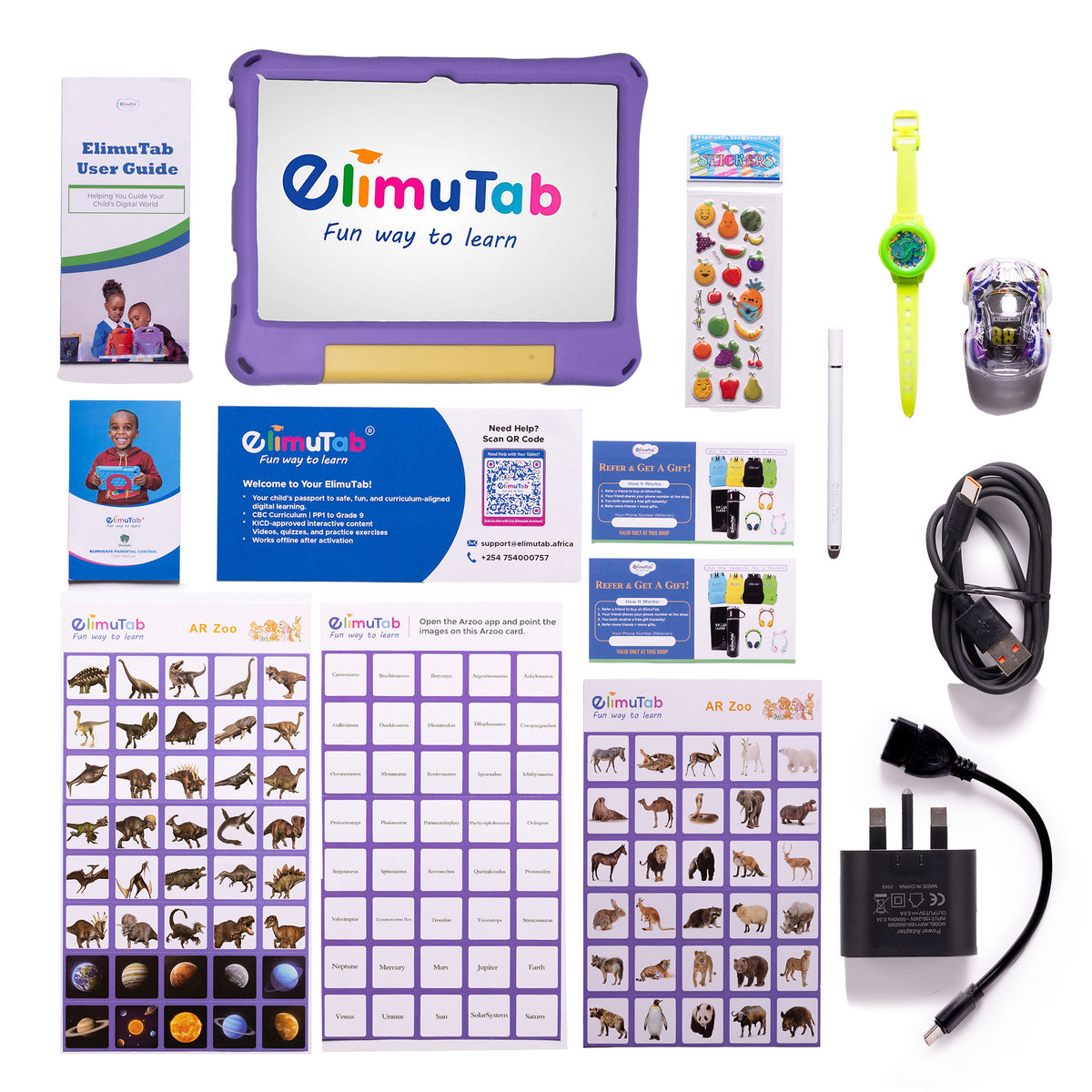 Elimutab ET03 Pro Kids Tablet 10.1 Inch 32GB | CBC Learning Tablet in Puffed Stand Case, 4G SIM, Ages 3 to 17