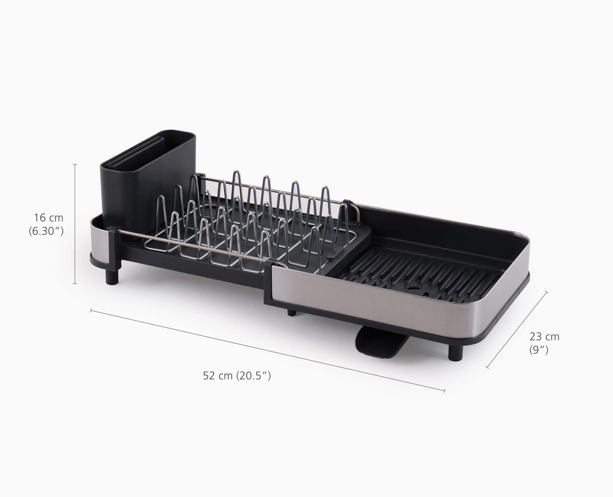 Joseph Joseph Extend Slim Steel grey dish rack front view, Homelux Kenya
