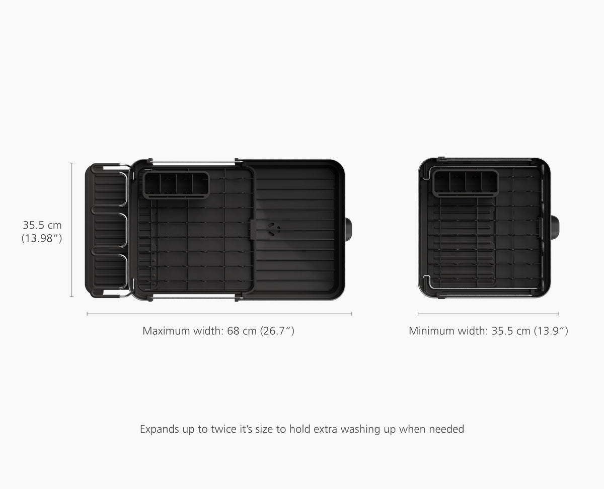 Joseph Joseph Extend Steel Plus dish rack dimensions diagram