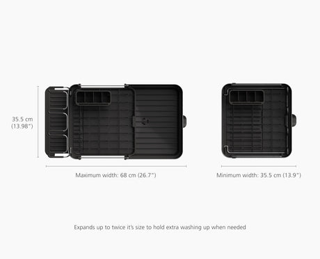 Joseph Joseph Extend Steel Plus dish rack dimensions diagram