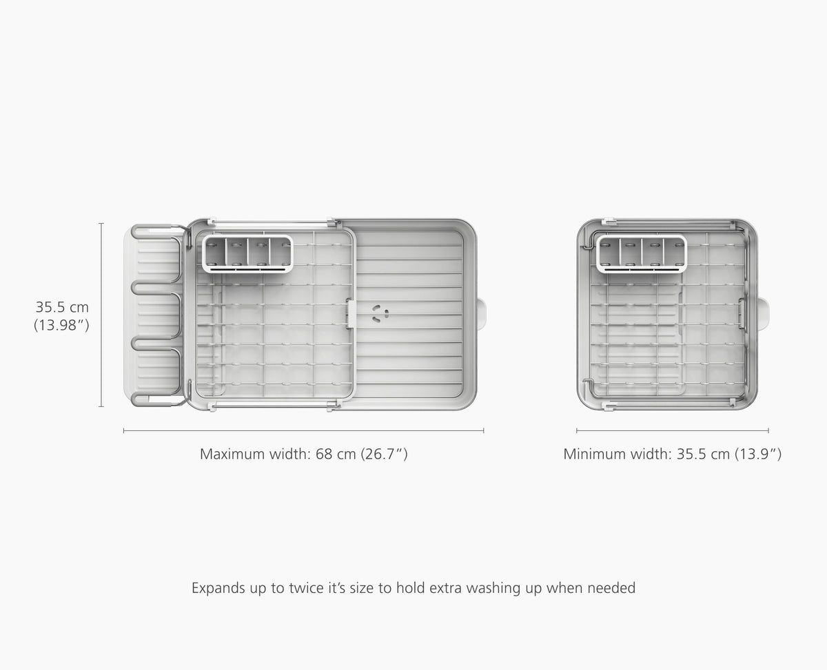 Joseph Joseph Extend Steel Plus expandable dish rack in stone dimensions diagram, Homelux Kenya