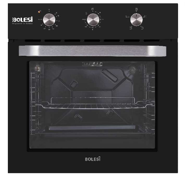 Bolesi F-125 Built-in Oven 65L Electric Kenya | Multifunction Bake Grill Roast, Fan, Rotary Knobs, Tempered Glass Door, 60cm