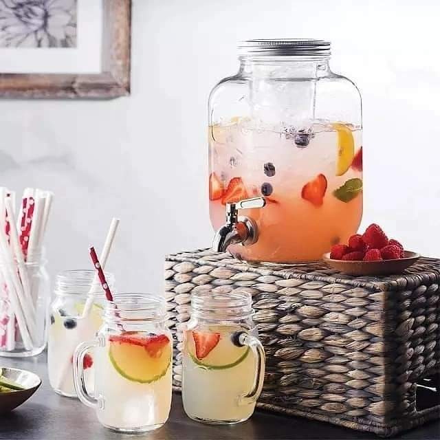 Glass Juice Dispenser with Stand & Tap  5L & 8L | Homelux Kenya