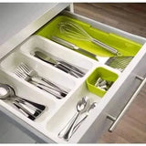 Expandable Drawer Duo: Expandable Cutlery Organiser and 4 Piece Multipurpose Drawer Organiser