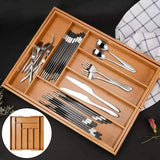 Extendable Cutlery Tray, 6-7 Adjustable Compartments Kitchen Drawer Organizer and Utensil Organizer, Perfect Utensil Holder and Cutlery Tray in Home Kitchen, Office