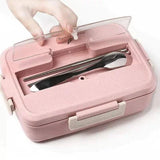 3 grid wheat straw microwaveable lunch box