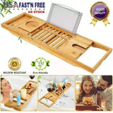 Bamboo Bathtub Tray Caddy Bath Tub Tray Bridge Shower Shelves Organizer Tray