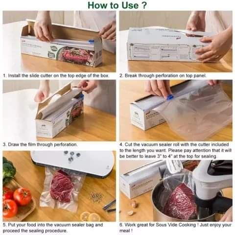 2 pcs Vacuum sealer Rolls 28cm X500cm