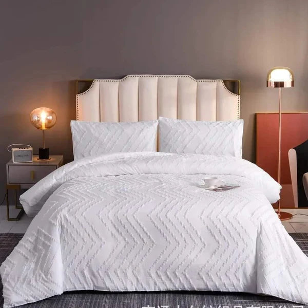 Duvet and Pillow Protectors: Tufted Wave Duvet Cover Set 6x7 and 2 Pillow Protectors