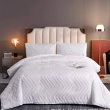 Duvet and Pillow Protectors: Tufted Wave Duvet Cover Set 6x7 and 2 Pillow Protectors