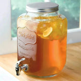 4L Glass Juice Dispenser with Tap and Stand