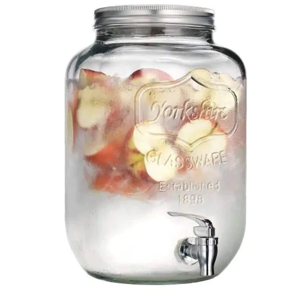 4L Glass Juice Dispenser with Tap and Stand