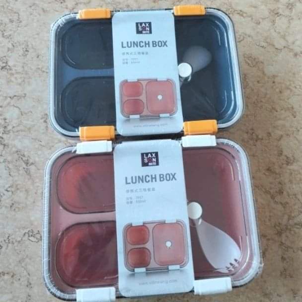 3Slotted Lunch box in pink and blue