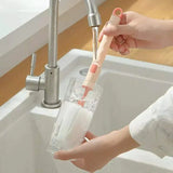 Multifunctional rotatable sponge cleaning brush with a long handle