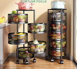 Rotating Vegetable Rack & Fruit Storage Basket Organizer