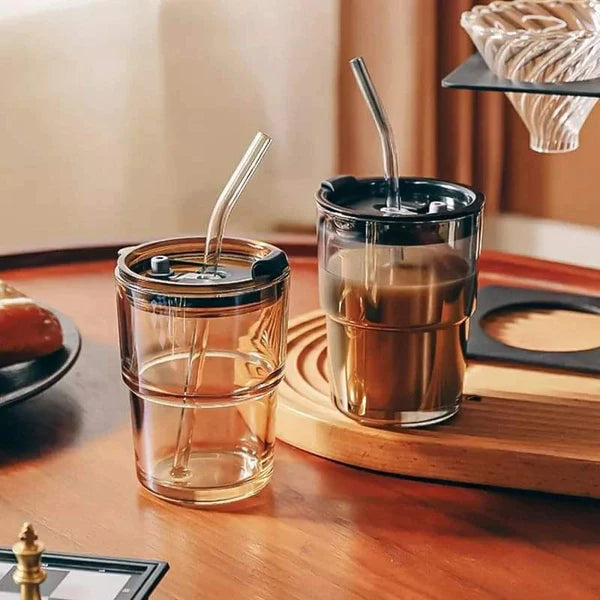 Glass Summer Cup with Leather Cover 450ml