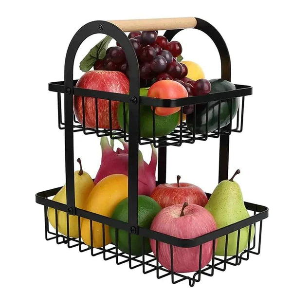 Nordic Fruit Rack with a Bamboo Handle