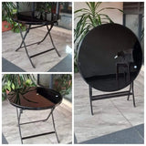 Foldable Table with Wooden Top and Metallic Frame & Stand