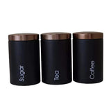 3-in-1 Alloy Canister Set for Tea, Coffee & Sugar Airtight Metal Kitchen Jars Stylish Pantry Organizers for Home, Office & Gifting in Kenya