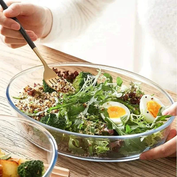Set of 2 oval glass Baking Tins