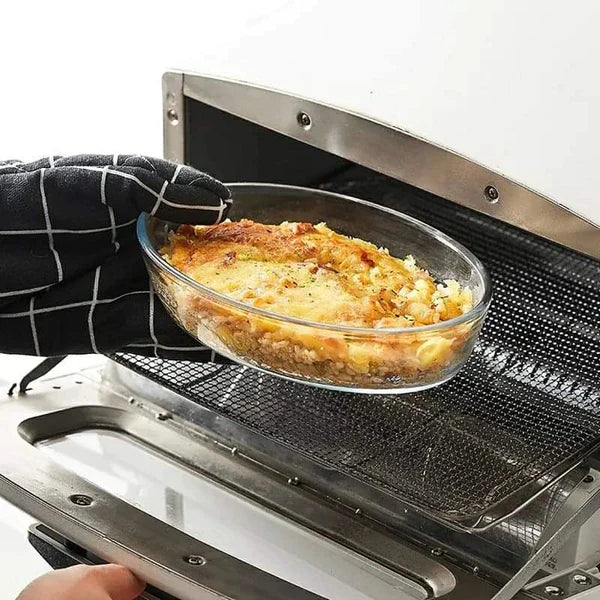 Set of 2 oval glass Baking Tins