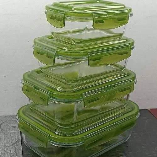 Glass Meal Set: Borosilicate Lunch Box Container Set and Thermal Insulated Lunch Bag