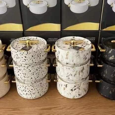 3pcs Set Luxurious Nordic Insulated Hotpots
