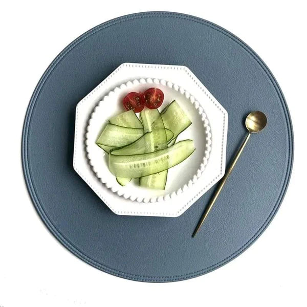 6pcs Round leather placemats