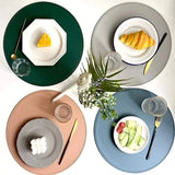 6pcs Round leather placemats