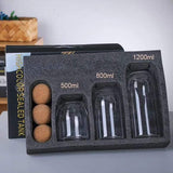 Open Ball Cork Transparent Jar with Bamboo Lid