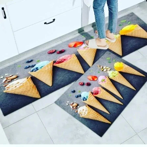 2pcs Rubber bottom kitchen mats