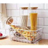 2 Pcs Glass Spaghetti Jar with Bamboo lid and Handle