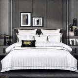 Bedroom Set 6x6 White Satin: Cotton Duvet Set, Waterproof Mattress Protector and 2 Pillow Protectors