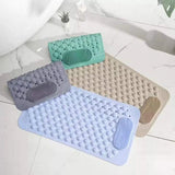 Bathroom Anti-Slip Mat with Lazy Scrubber. Non-Slip Rubber Bath Mat