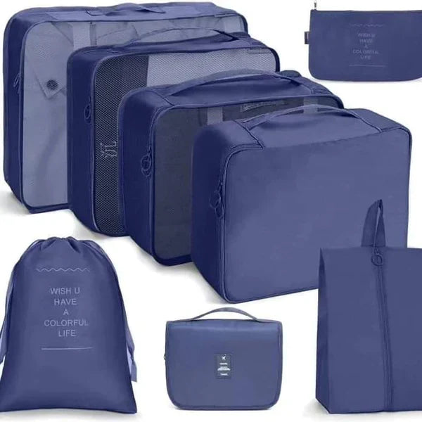 Packing Pair: 8 Piece Packing Cubes Set and Waterproof Shoe Bag
