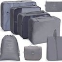 8Pc Travel Packing Cubes Organizer Set with Foldable Cosmetic Bag